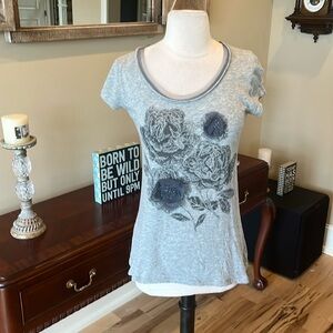 Lauren Conrad Oversized Gray Comfy Short Sleeve